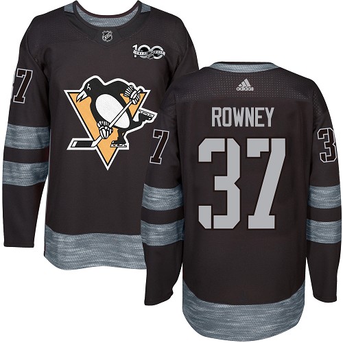 Adidas Penguins #37 Carter Rowney Black 1917-100th Anniversary Stitched NHL Jersey - Click Image to Close